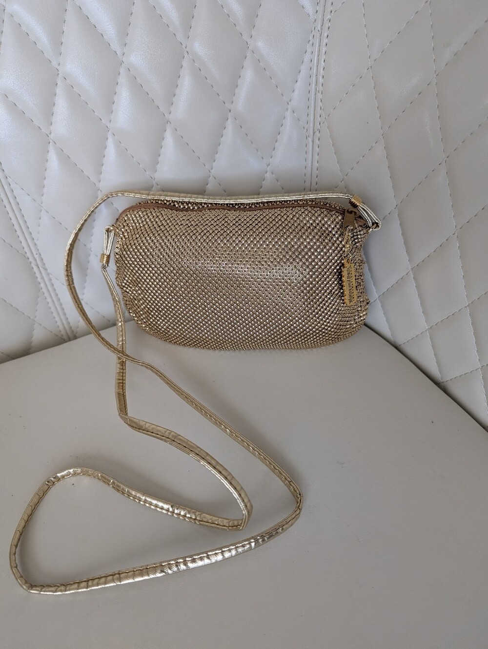 Vintage 80s Whiting & Davis Gold Mesh Evening Bag